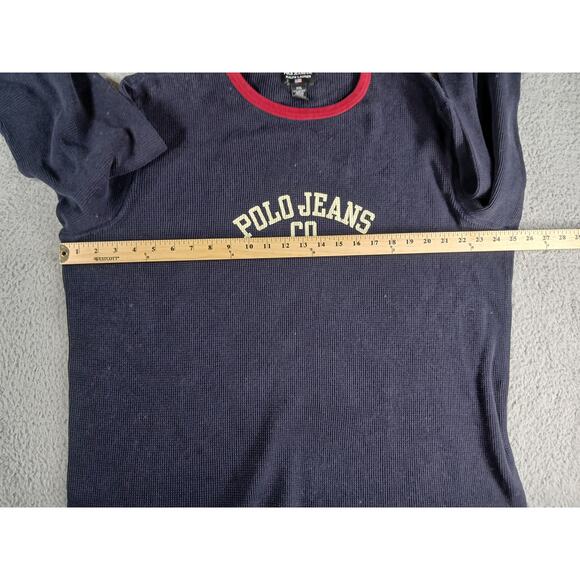 Polo Ralph Lauren Sweater Mens XXL 2XL Blue Waffle Knit Crewneck Long USA Made - Picture 4 of 6